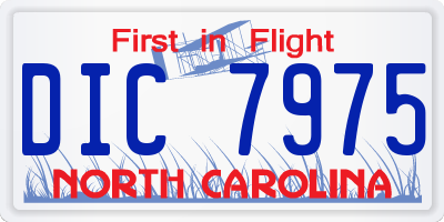 NC license plate DIC7975