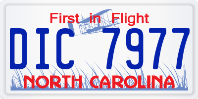 NC license plate DIC7977