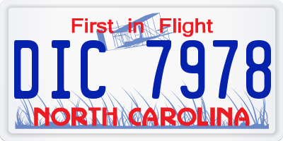 NC license plate DIC7978