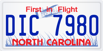 NC license plate DIC7980