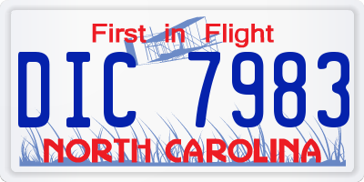NC license plate DIC7983