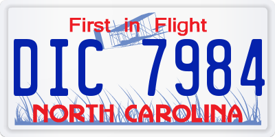 NC license plate DIC7984