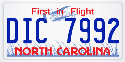 NC license plate DIC7992