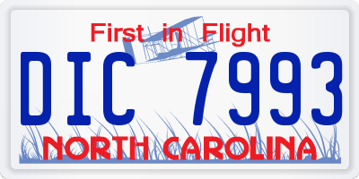 NC license plate DIC7993