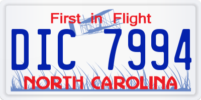 NC license plate DIC7994