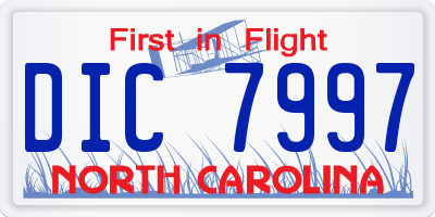 NC license plate DIC7997