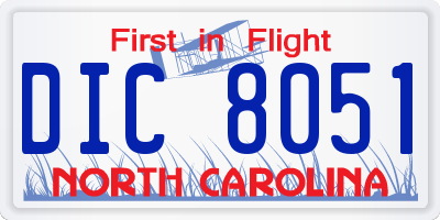 NC license plate DIC8051
