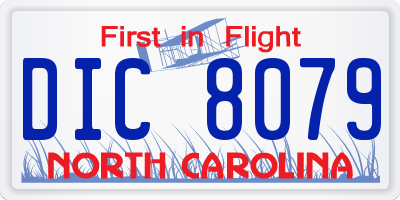 NC license plate DIC8079