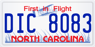 NC license plate DIC8083