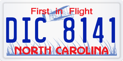 NC license plate DIC8141