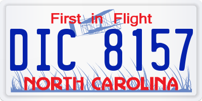 NC license plate DIC8157