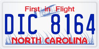 NC license plate DIC8164