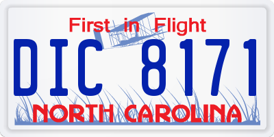 NC license plate DIC8171