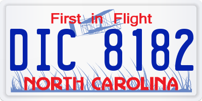 NC license plate DIC8182