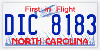 NC license plate DIC8183