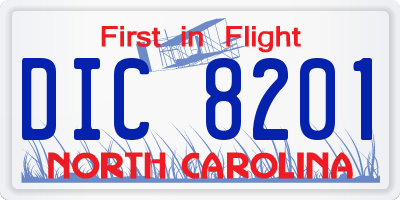 NC license plate DIC8201
