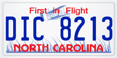 NC license plate DIC8213