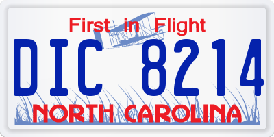 NC license plate DIC8214