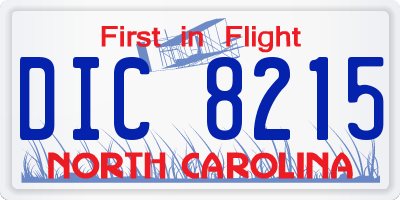 NC license plate DIC8215