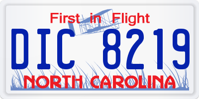 NC license plate DIC8219