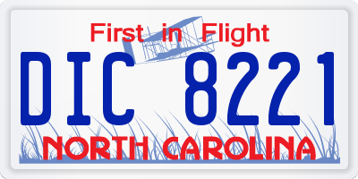 NC license plate DIC8221