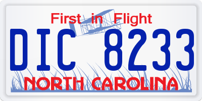 NC license plate DIC8233