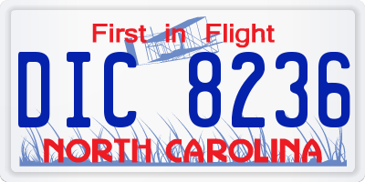 NC license plate DIC8236