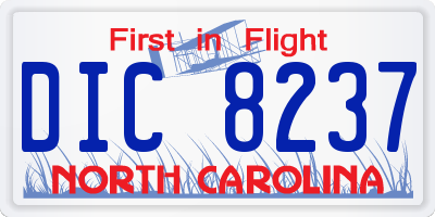 NC license plate DIC8237