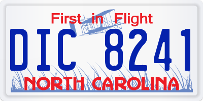 NC license plate DIC8241