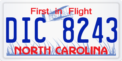 NC license plate DIC8243