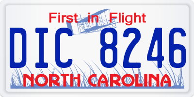 NC license plate DIC8246