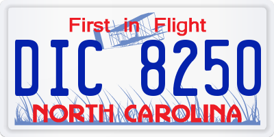 NC license plate DIC8250