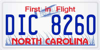 NC license plate DIC8260