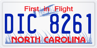 NC license plate DIC8261