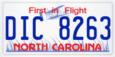 NC license plate DIC8263