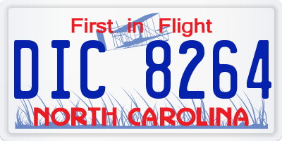 NC license plate DIC8264