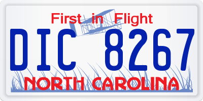 NC license plate DIC8267