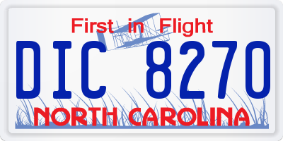 NC license plate DIC8270