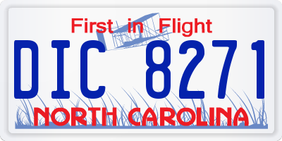 NC license plate DIC8271