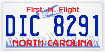 NC license plate DIC8291