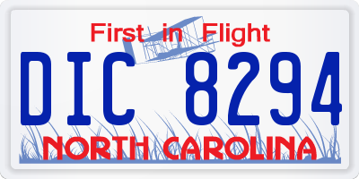 NC license plate DIC8294