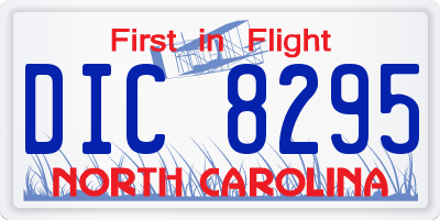 NC license plate DIC8295