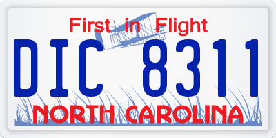NC license plate DIC8311