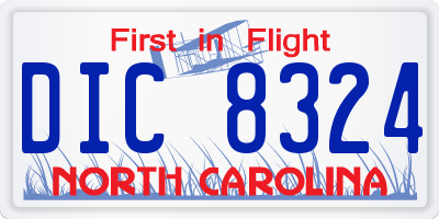 NC license plate DIC8324