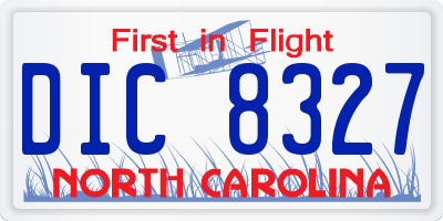NC license plate DIC8327