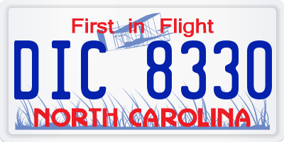 NC license plate DIC8330
