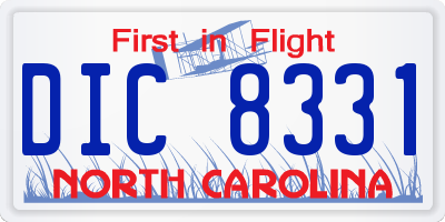 NC license plate DIC8331