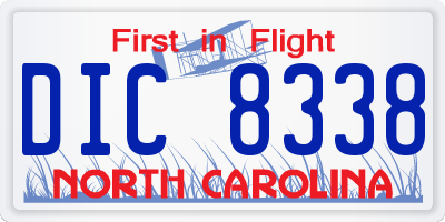 NC license plate DIC8338
