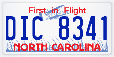 NC license plate DIC8341