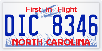 NC license plate DIC8346